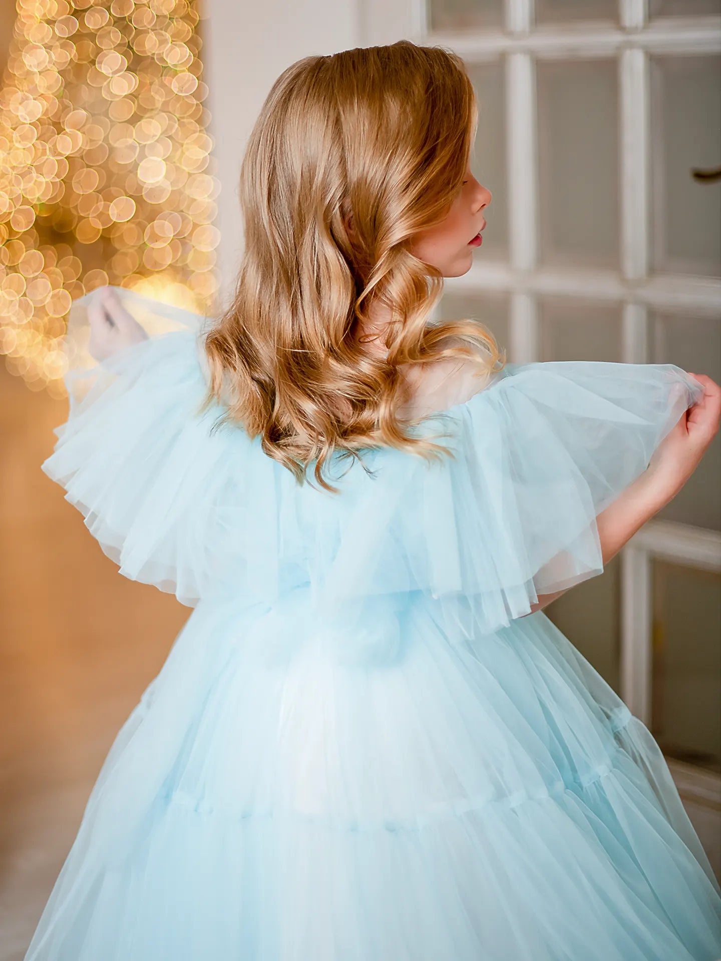 Stella Lu Festive dress in anime style Tiffany color