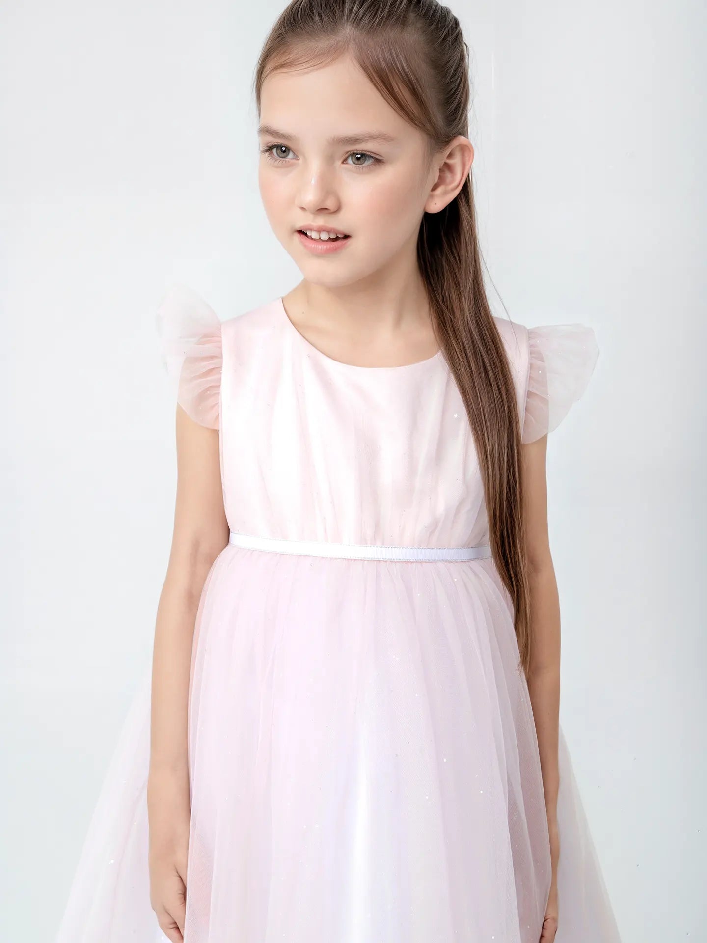 Elegant rose colored dress with glitter