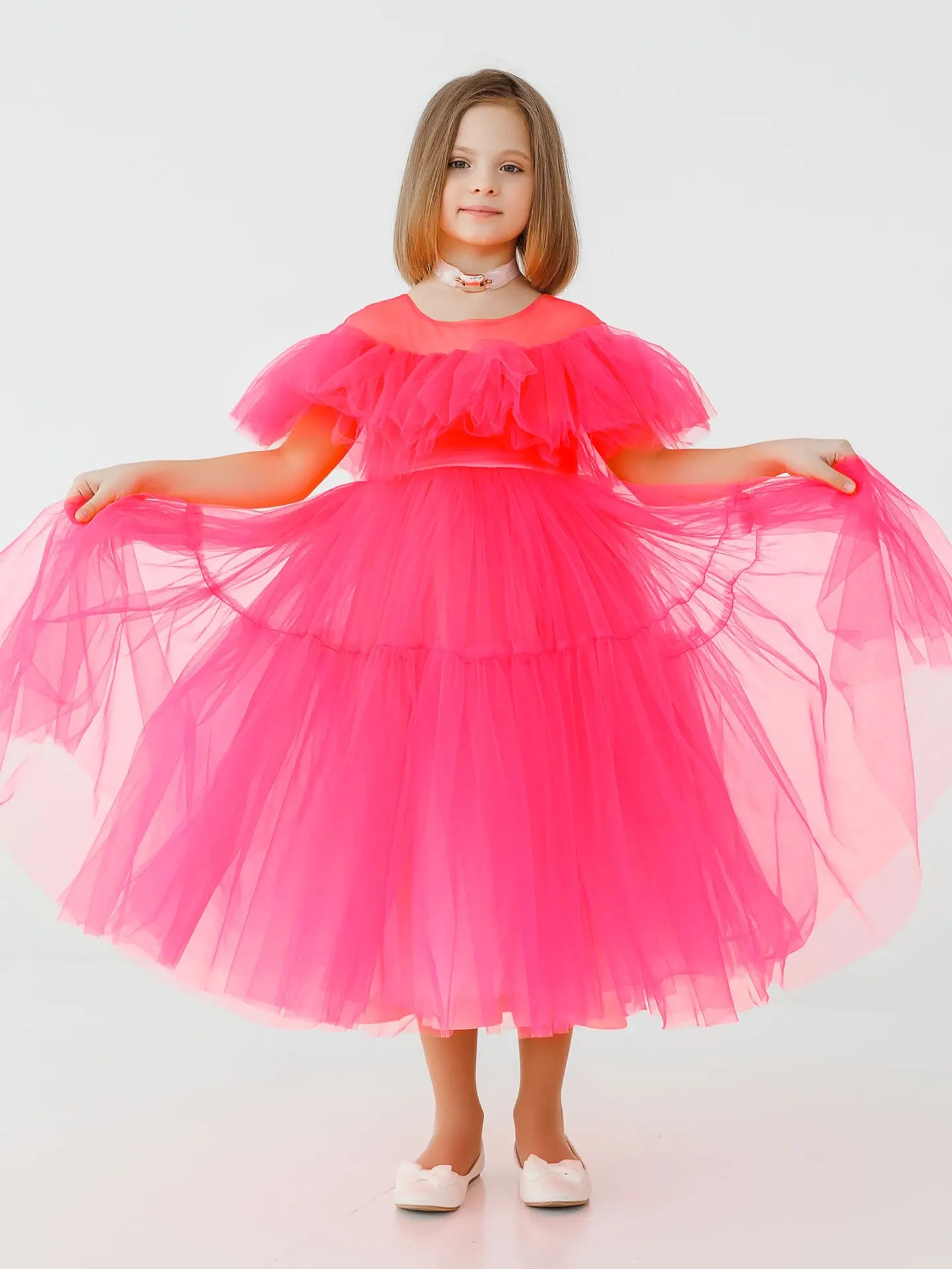 Stella Lu Festive dress in anime style neon rose