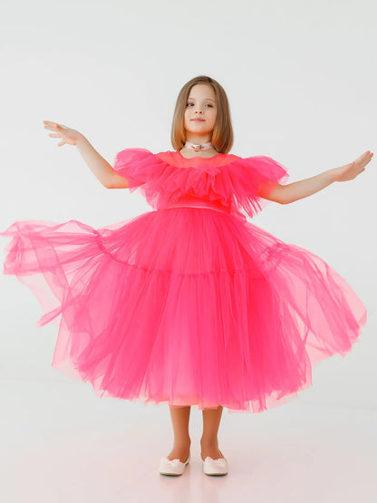 Stella Lu Festive dress in anime style neon rose