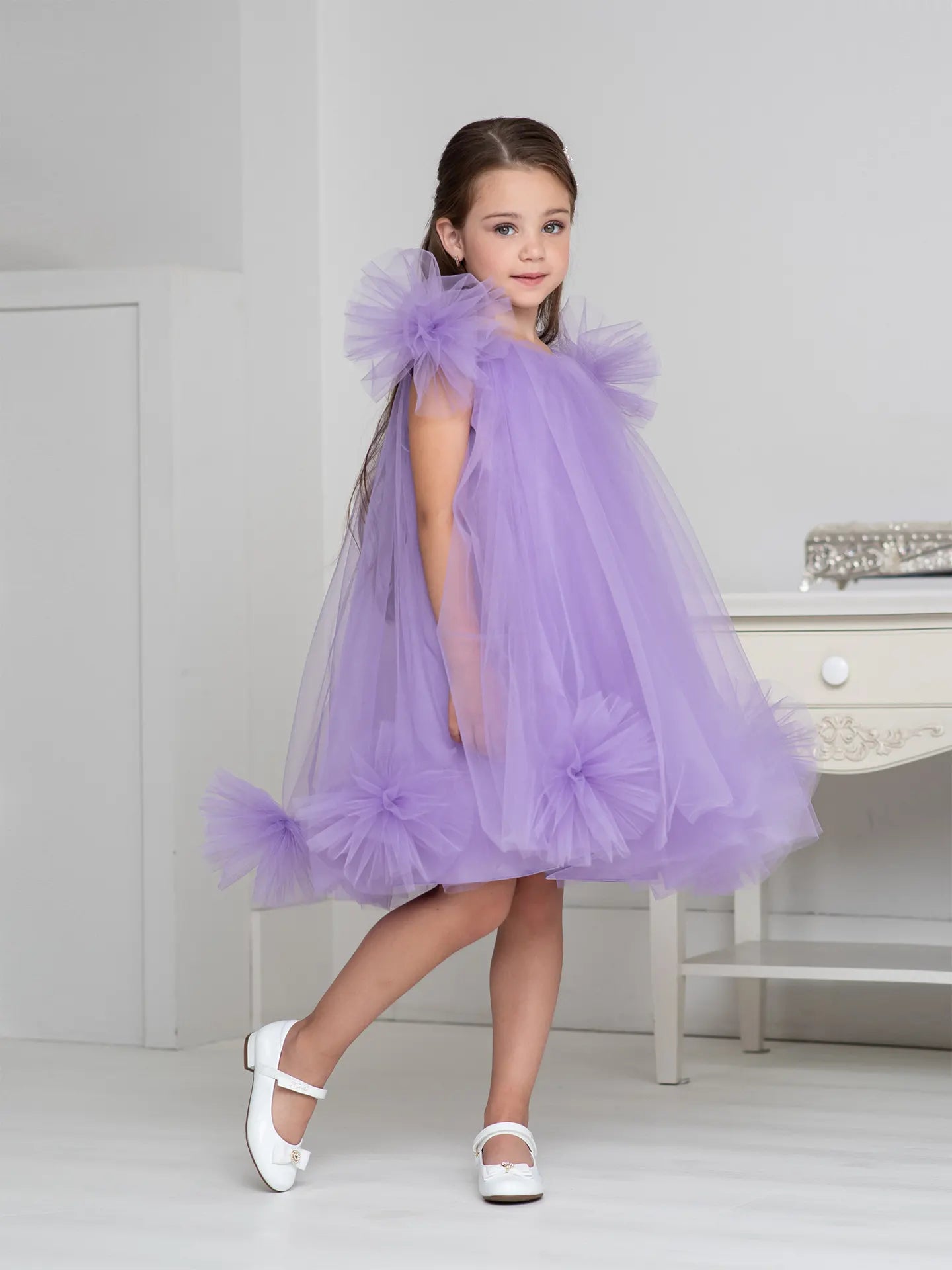 Bon-Bon Airy lavender A-line dress