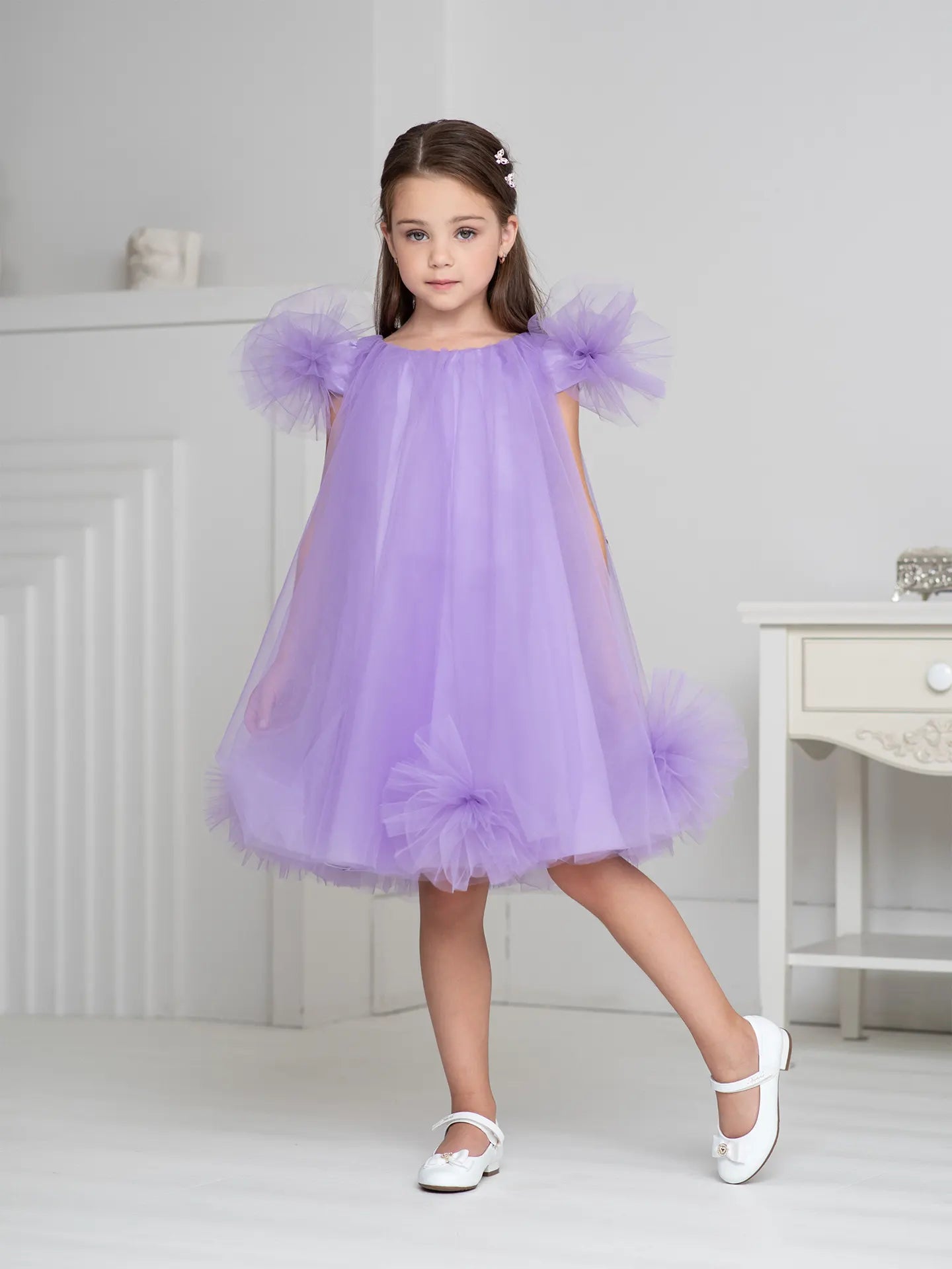 Bon-Bon Airy lavender A-line dress