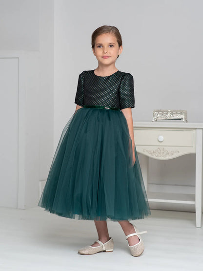 Merida Luxurious dark dress with a full skirt. Ramadan dress