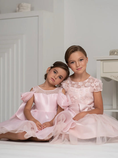 Bello Formal dress with bows for a young princess pink