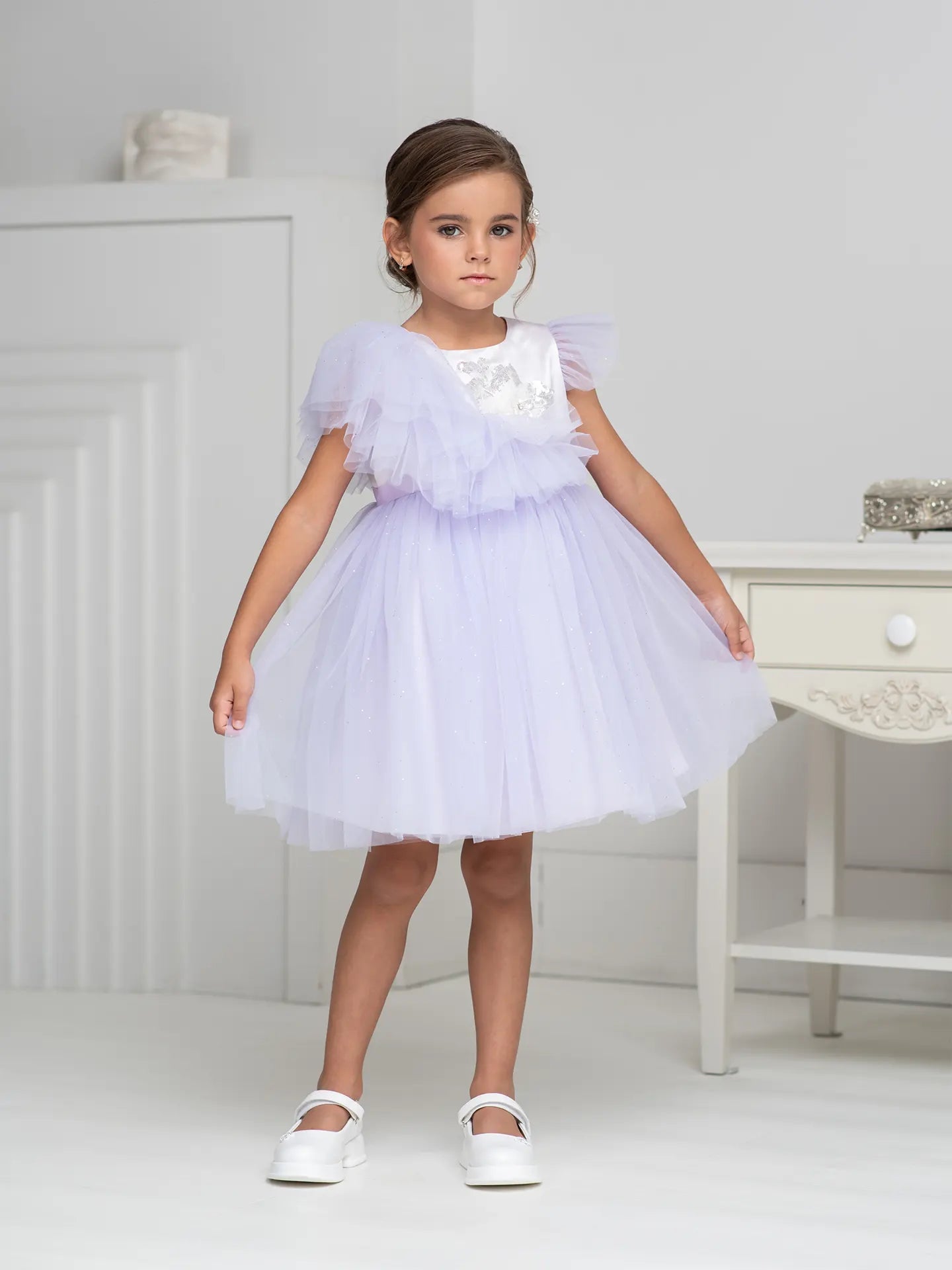 Tiana Lush delicate dress with a frill lavender