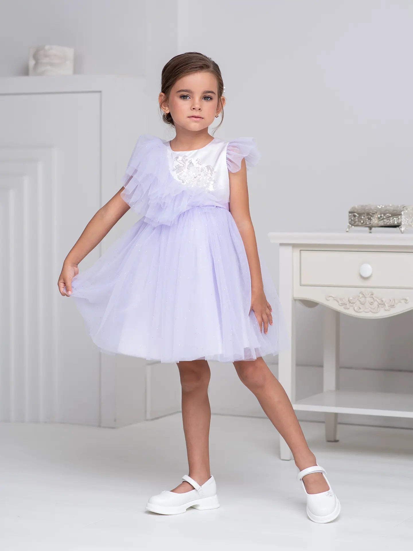 Tiana Lush delicate dress with a frill lavender