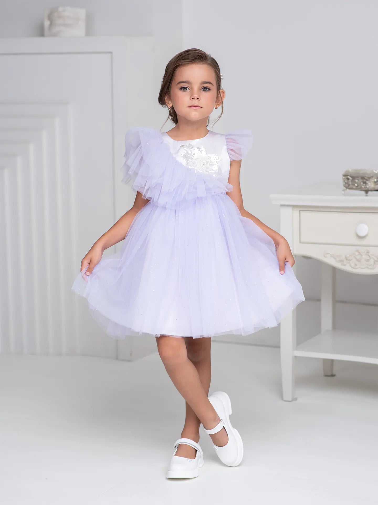 Tiana Lush delicate dress with a frill lavender