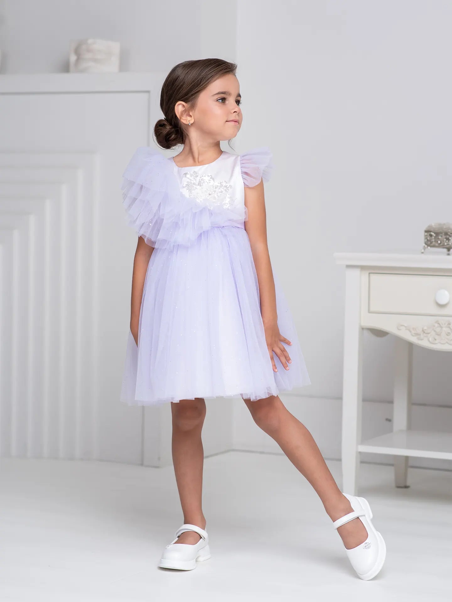 Tiana Lush delicate dress with a frill lavender