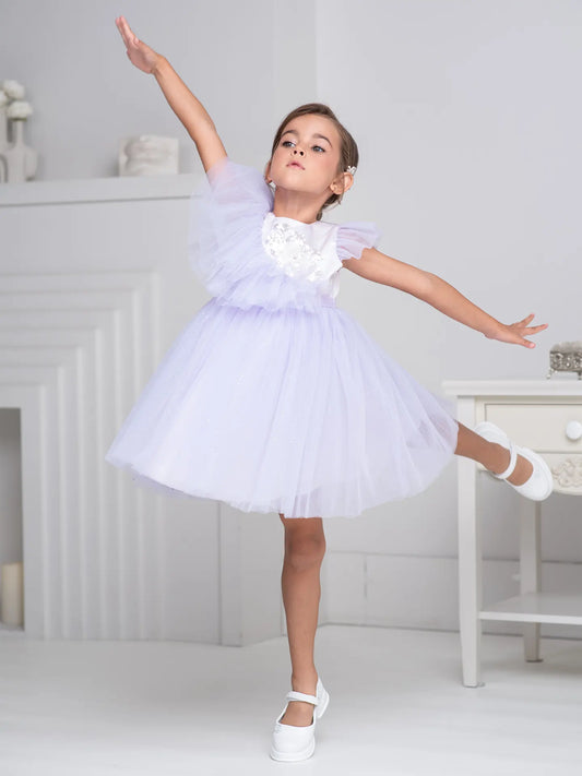 Tiana Lush delicate dress with a frill lavender