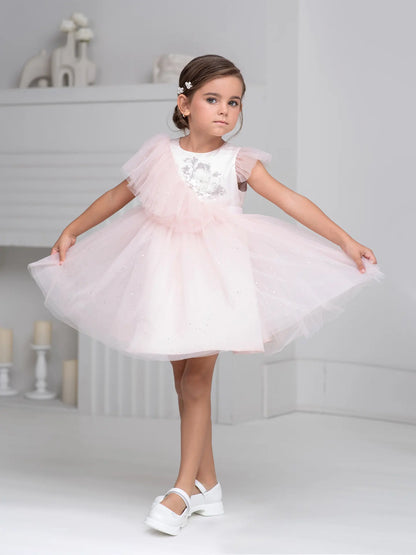 Tiana Lush delicate dress with a frill pink