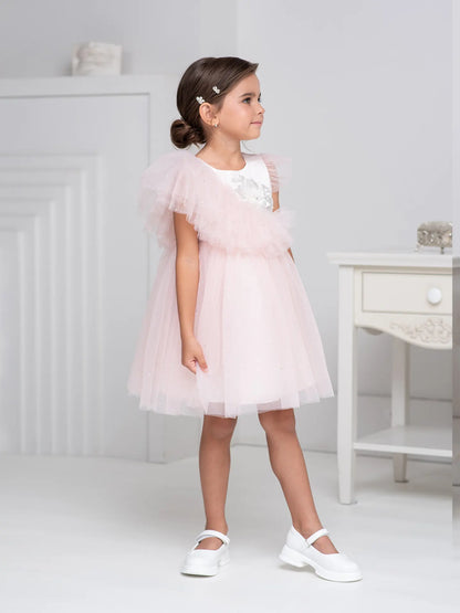 Tiana Lush delicate dress with a frill pink