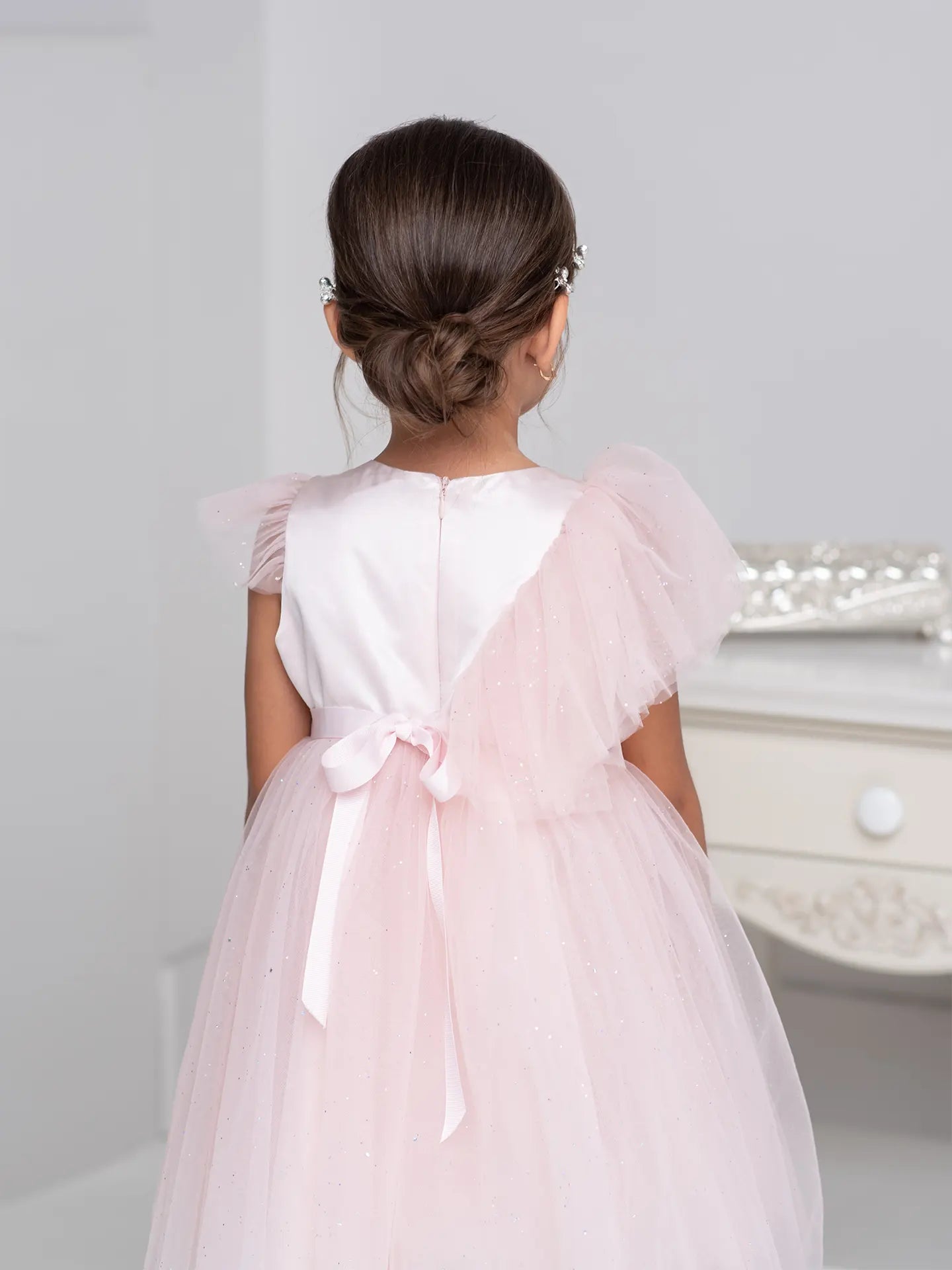 Tiana Lush delicate dress with a frill pink