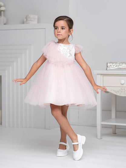 Tiana Lush delicate dress with a frill pink