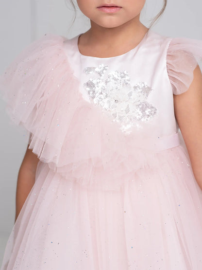 Tiana Lush delicate dress with a frill pink