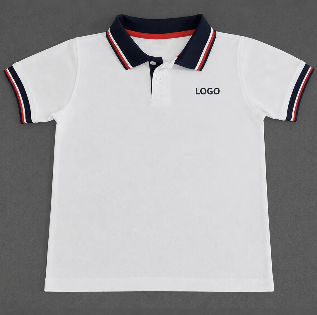 POLO T-Shirt White/blue/red — From Grade 6 to Grade 12
