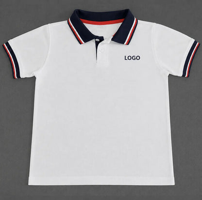 POLO T-Shirt White/blue/red — From Grade 6 to Grade 12