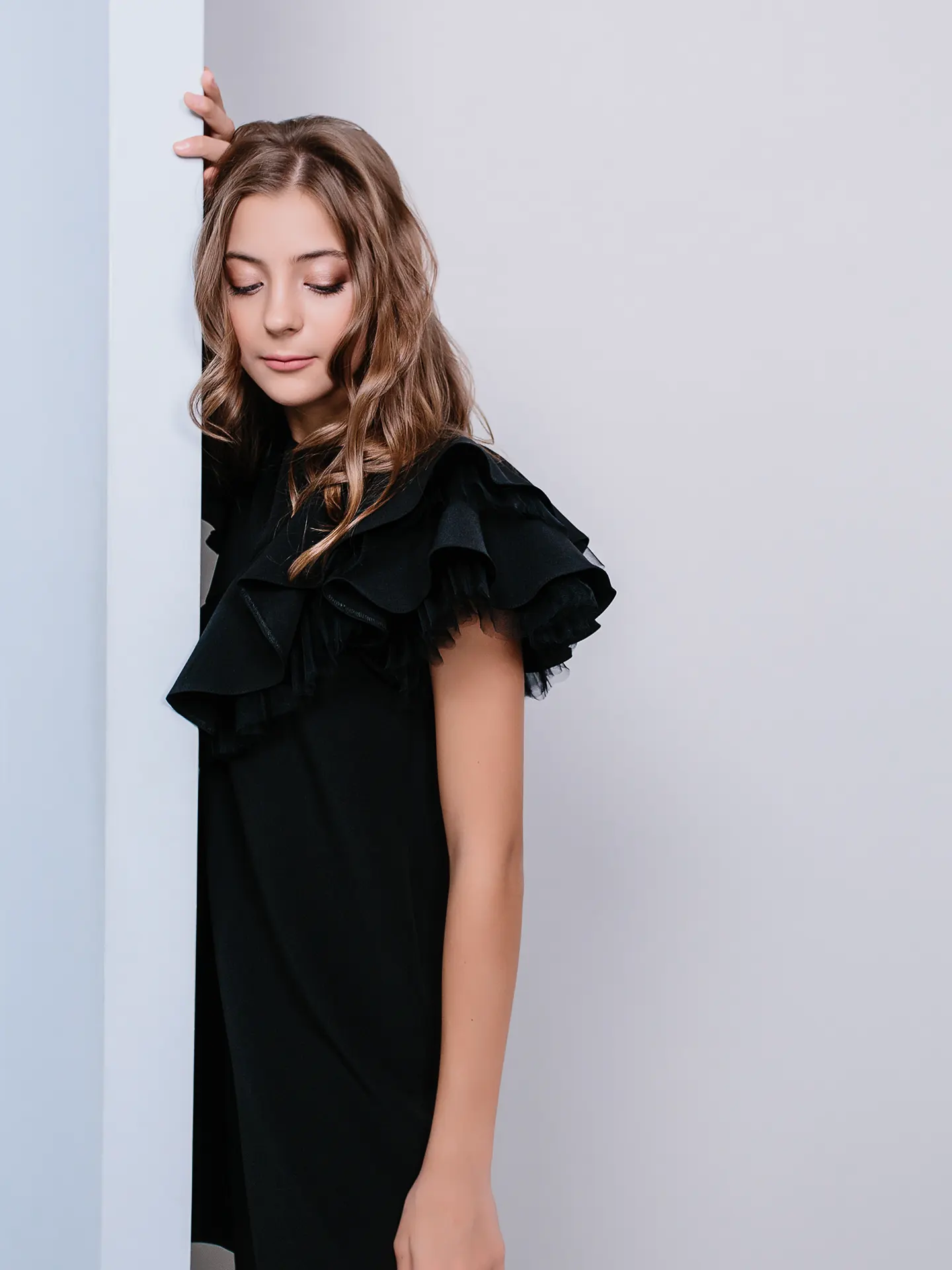 Cocktail,  Little Black, Gathered, Mini dress for girl teen