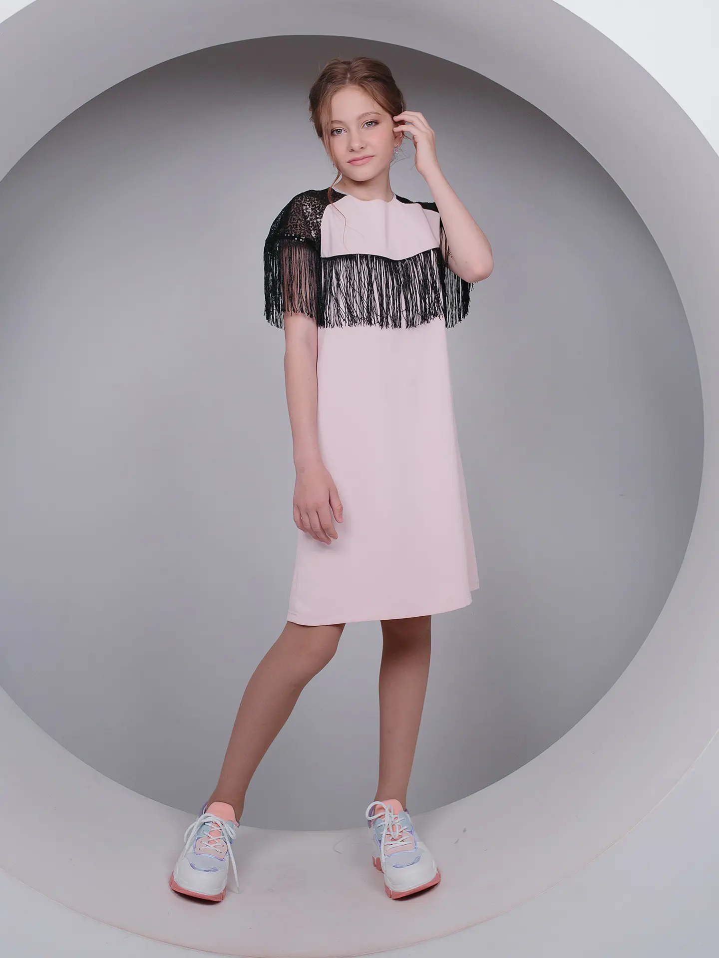 Powder Solid-color, Affordable, Stylish Occasion Shift girl's dress for a special occasion