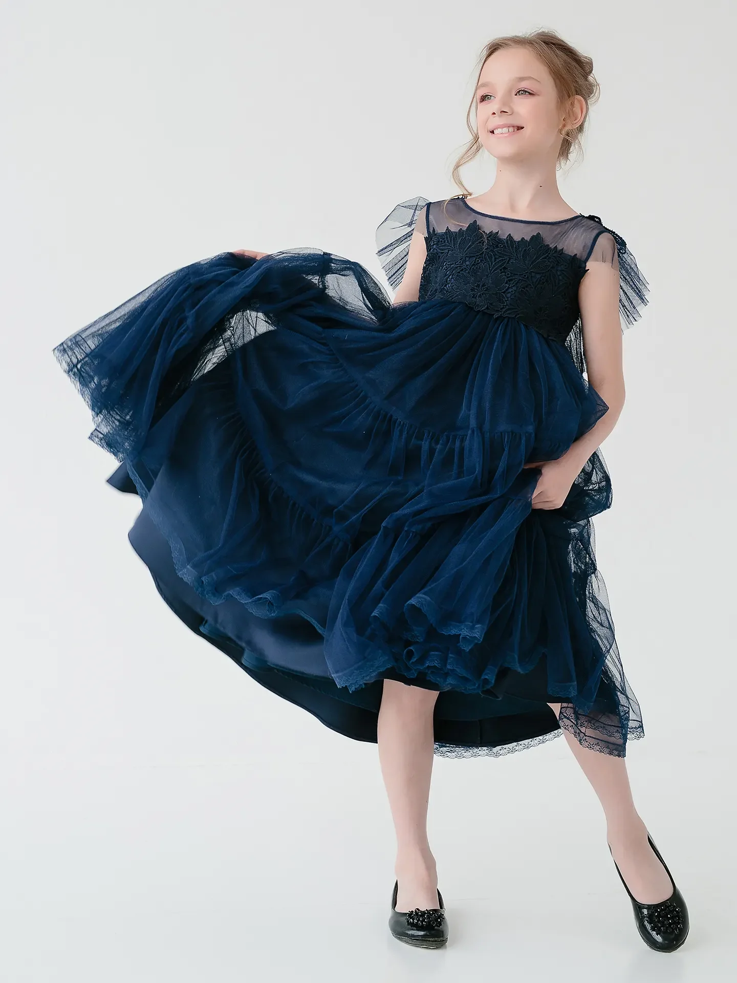 Transparent Yoke Stylish, High-quality ball gown for a girl Unona d'Art girl's dress
