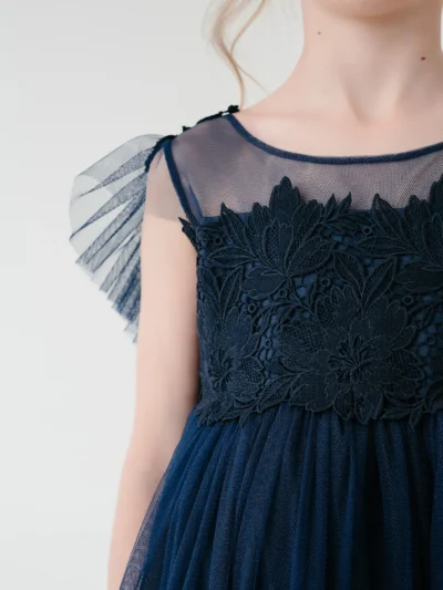 Transparent yoke lace tulle Stylish, High-quality, Comfortable, Dubai, Occasion dress for a girl