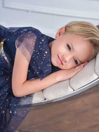 Constellation rich handmade decor girl's dress with sequins