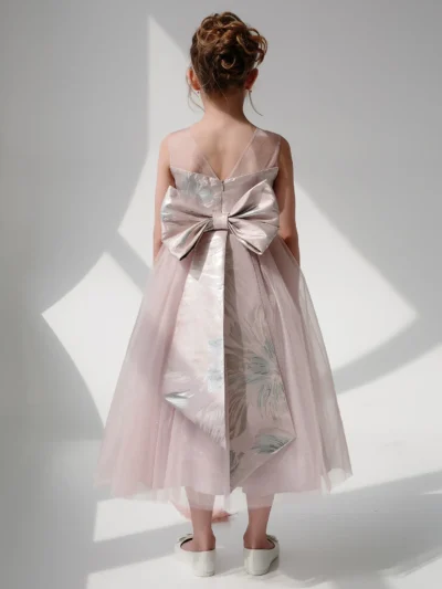 Formales, Midi girl's dress with a big bow