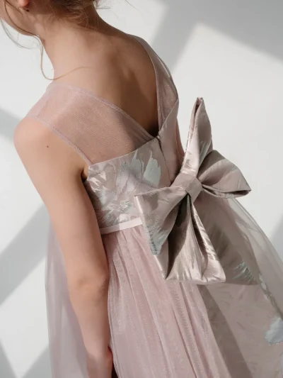 Stylish, High-quality girl's dress with transparent yoke