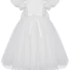 White A-line, Ball gown for girl