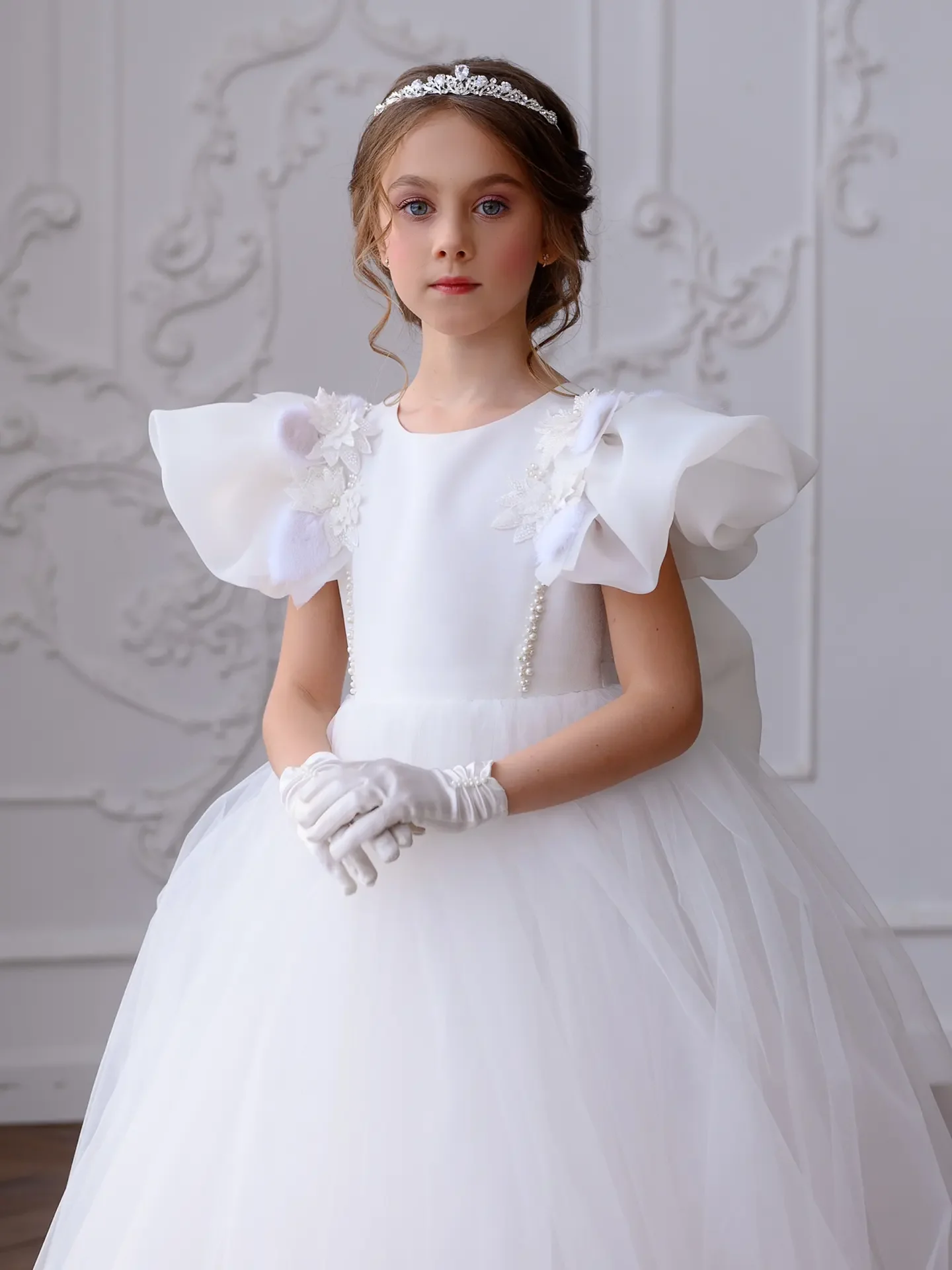 Party, Short wing sleeves dress for girl
