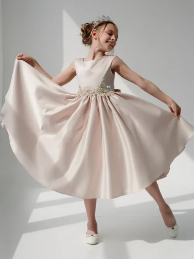 Designer, Solid-color Princess seam Party dress