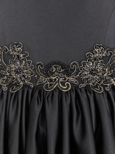 Black Embroidered, Fit and flare, Gathered, Formal girl's dress for a special occasion