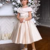 Embroidered Ball gown for girl with fur Anastasia