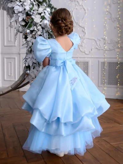 Debutante girl's dress with tiered skirt