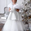A-line, Ball gown girl's dress with fur Snow Queen