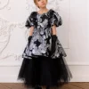 Ball gown, Printed girl's dress with wide tulle skirt Sonata