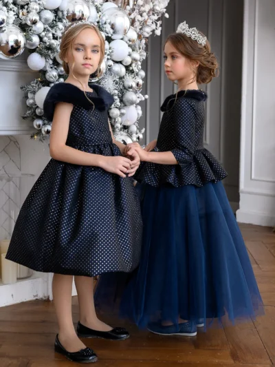 Luxury Unona Finery girl's dresses with fur
