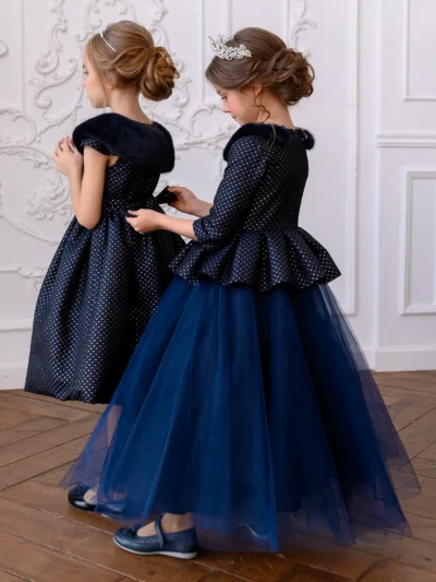Polka dot, Fit and flare, Gathered girl's dresses for a special occasion